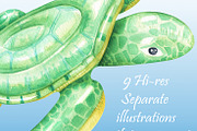 Pool float clipart, an Illustration by Sweet sweet design (Thumbnail 4 of 4)