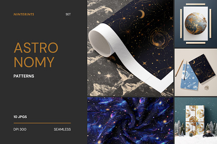 Astronomy Patterns & Prints, a Pattern Graphic by Ninterints