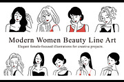 Modern Women Beauty Line Art, a Person Illustration by NOMO DESIGN (Thumbnail 1 of 2)