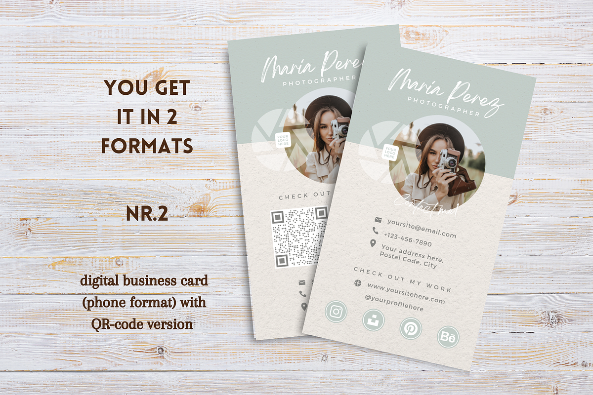 Business Card Kit for Photographer, a Business Card Template by Golden Horizons Studio (Photo 3 of 10)