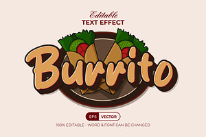 Burrito Text Effect Food Theme Style, a Layer Style Add-On by Mockmenot