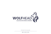 Wolf Head Logo in Monochrome Style, a Branding & Logo Template by Artnivora.Std (Thumbnail 1 of 4)