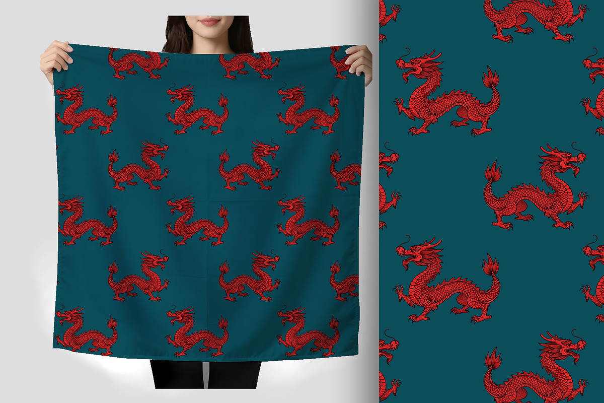 Regal Red Dragon Seamless Pattern, a Pattern Graphic by Sharon Schwalbe (Photo 4 of 7)