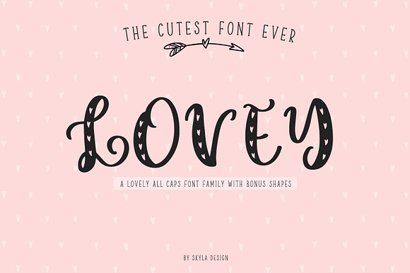Cute heart font family Lovey preview 8