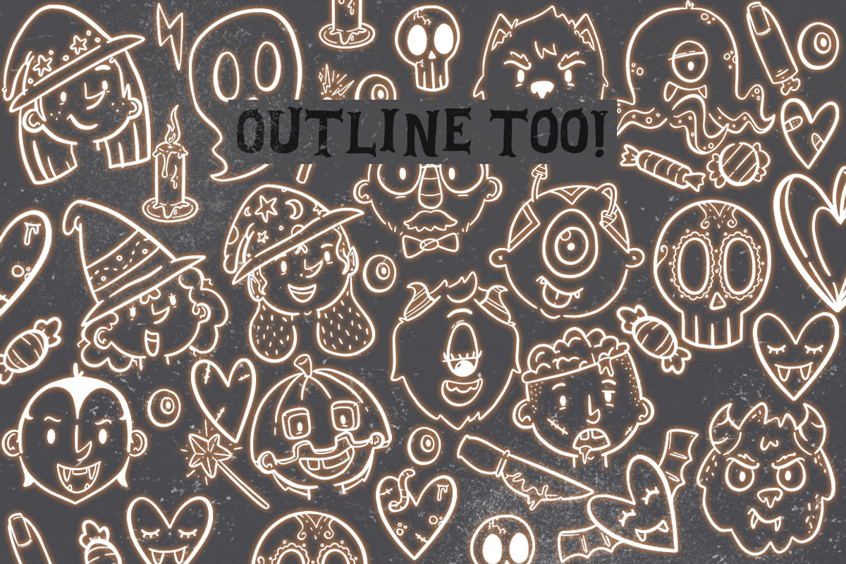 Halloween BUNDLE + 150 ELEMENTS!, an Illustration by Andrea De Oliveira (Photo 11 of 12)