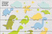 DINO SILHOUETTES *PASTELS*, an Animal Illustration by MVMG (Thumbnail 2 of 2)