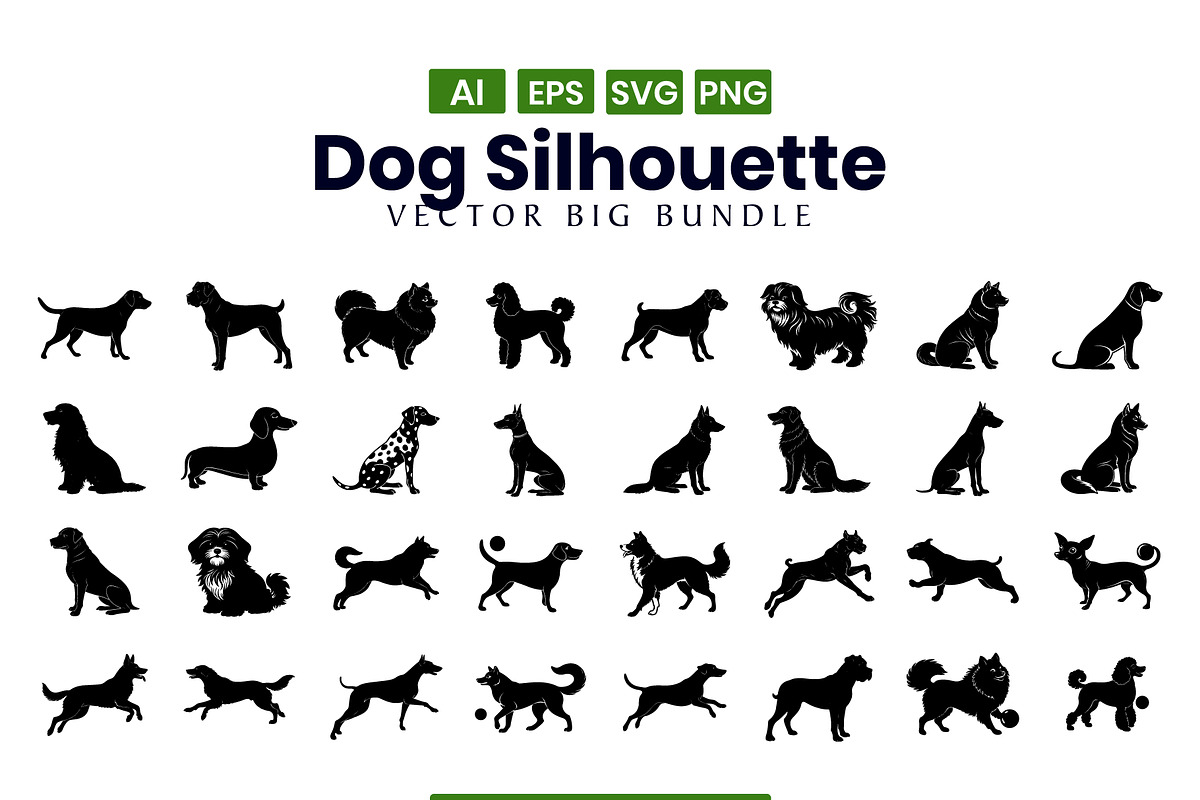 Dog Silhouette Bundle, an Illustration by Creative_View (Photo 2 of 4)