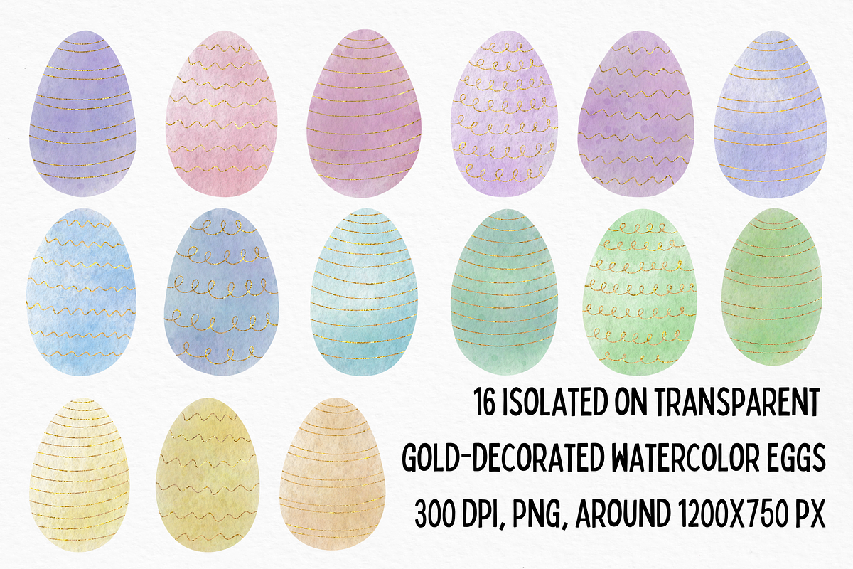 Easter watercolor eggs png, an Object Illustration by Kat Anti (Photo 3 of 6)