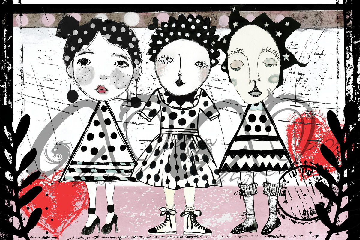 Quirky Cuties: Paper Doll Kit, an Illustration by NiiiNArt (Photo 3 of 6)