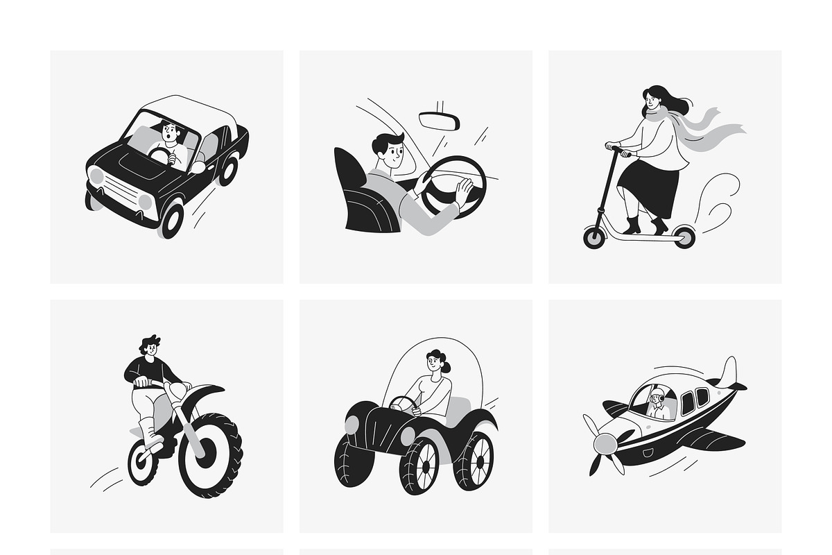 Vehicle Illustration Art Set, a Transportation Illustration by Vectors Market (Photo 8 of 9)
