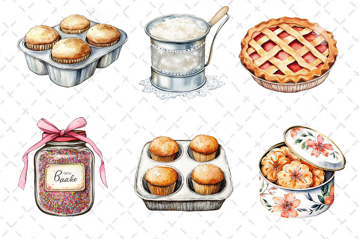Vintage Baking Sublimation Clipart, an Illustration by Dream Creation (Photo 5 of 6)