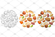 Pattern and stack nut engrave, icon, a Food Illustration by MoreVector (Thumbnail 1 of 4)