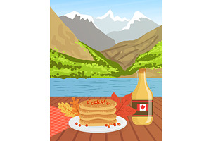 Canada Mountain Landscape and, an Illustration by TopVectors