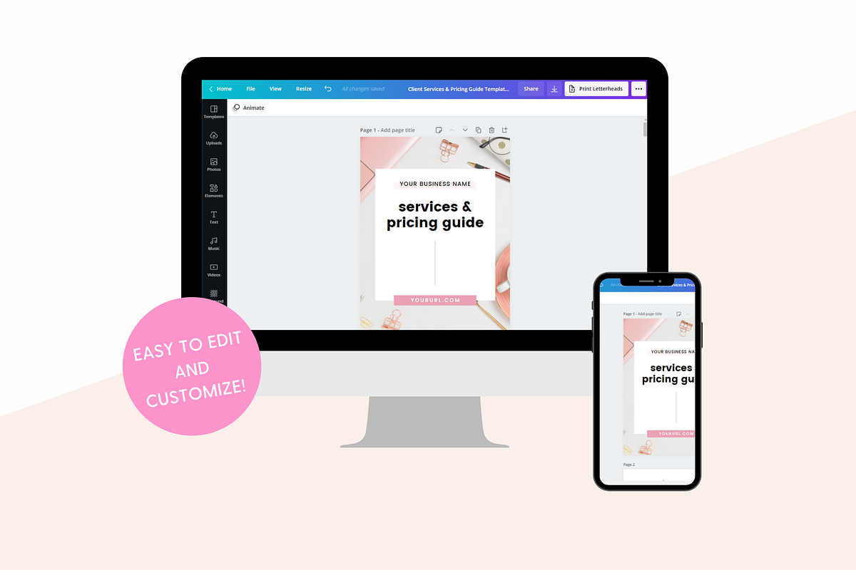 Services & Pricing Template | Canva, a Presentation Template by The Template Lounge (Photo 2 of 7)