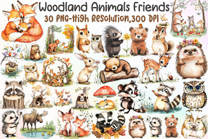 Woodland Forest Animals Friends Clip, an Illustration by Sublimation Artist