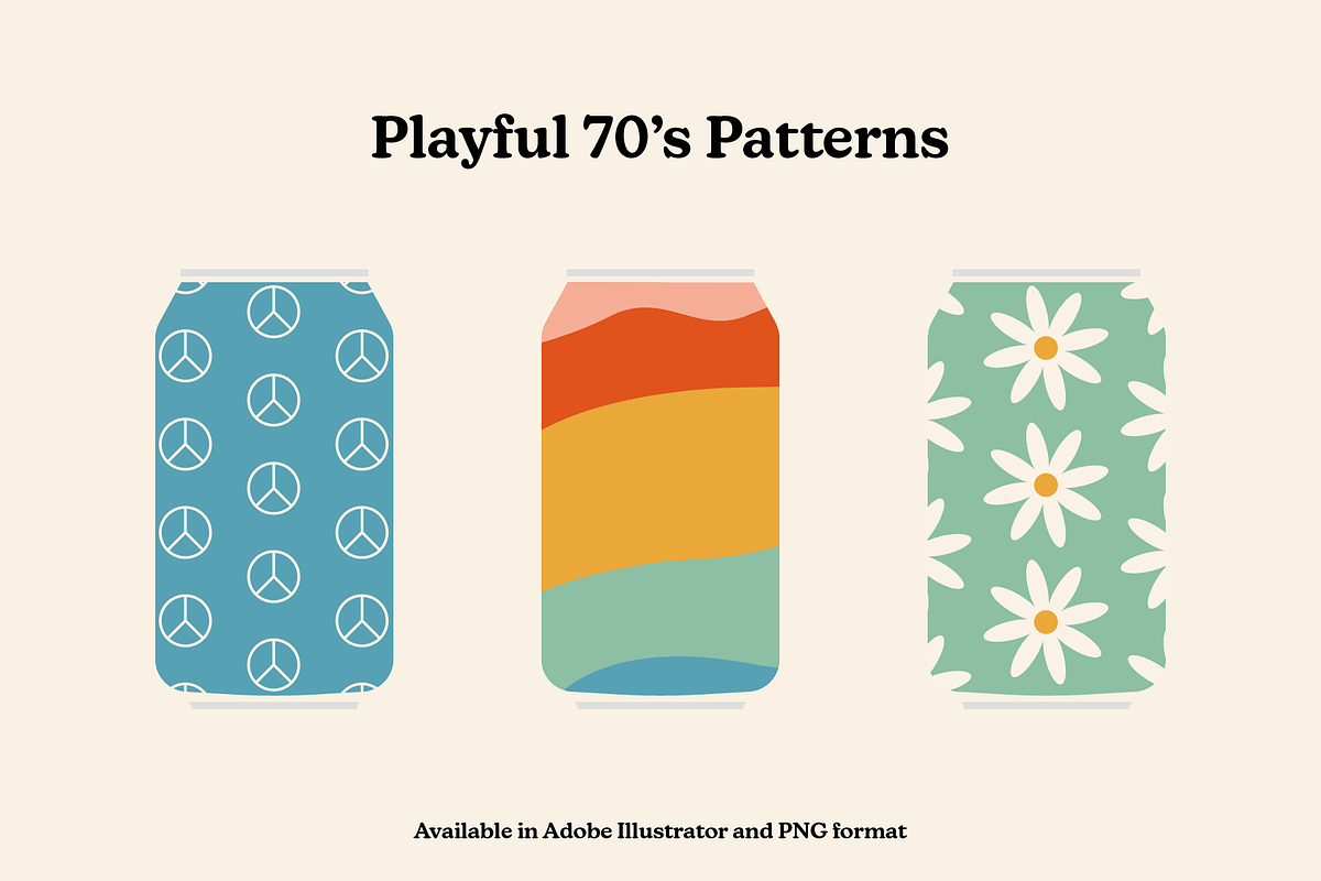 70's Retro Patterns and Icons, a Pattern Graphic by JP | Designs (Photo 2 of 8)