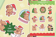 Cute Capybara Christmas Sticker Set, a Graphic by Dori Debreceni draws (Thumbnail 4 of 4)