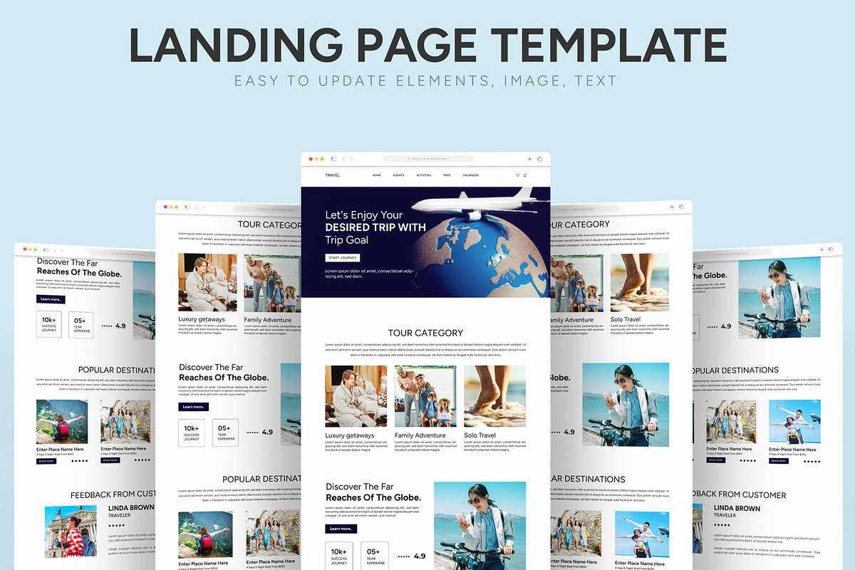 Travel Agency Landing Page, an UI Kit Template by CreativeShaper (Photo 1 of 5)