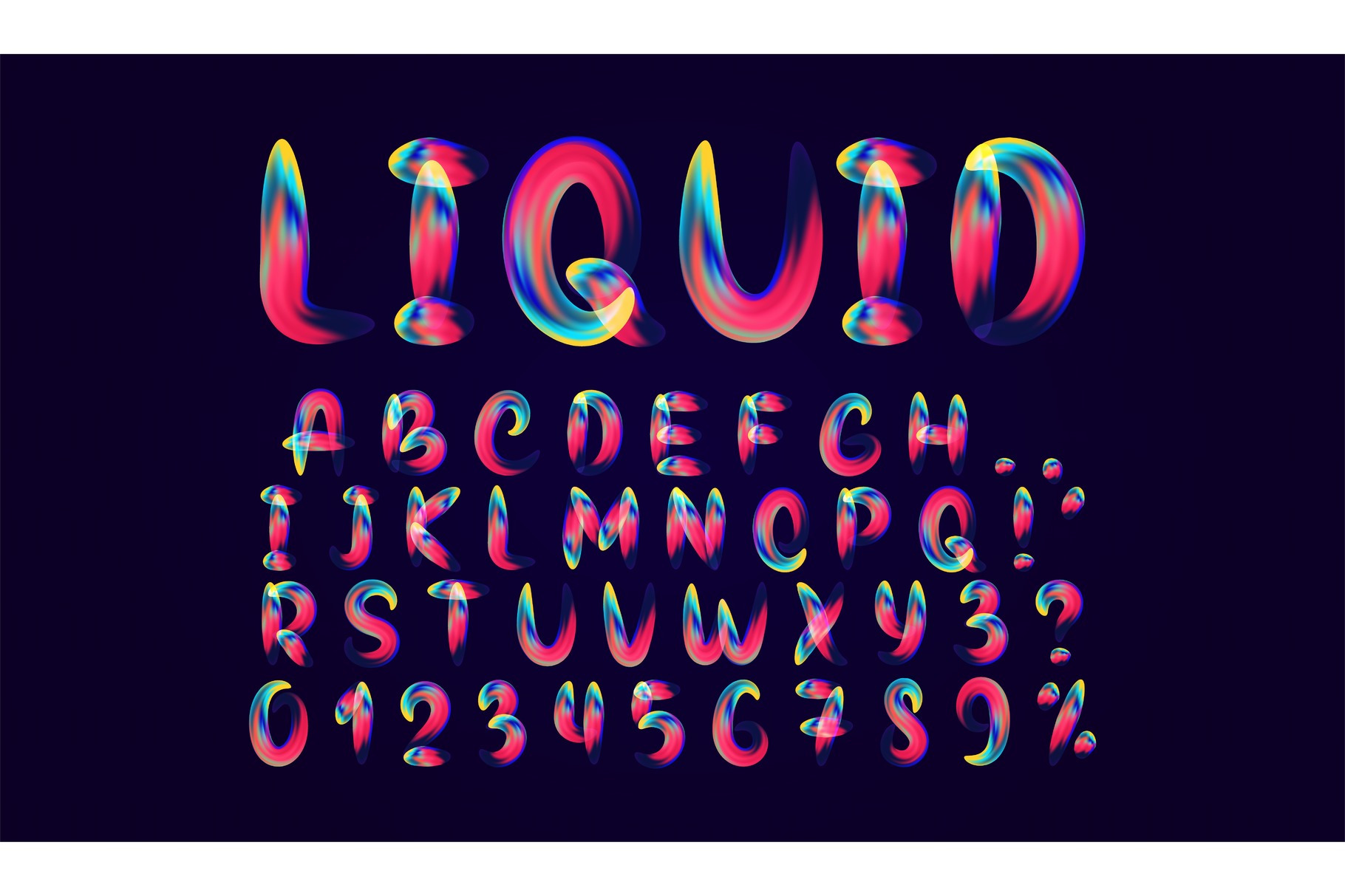 Fluid colored letter. Alphabet font of melting liquid., a Decorative ...