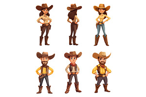 Cowboys cartoon characters. Cowboy, a Person Illustration by Stock-Smart-Start