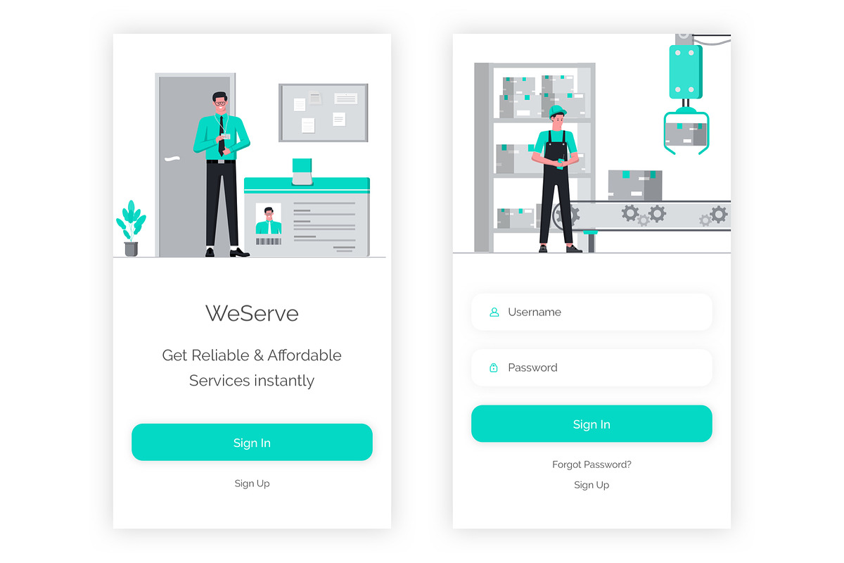 WeServe - Home Services Adobe XD App, an UI Kit Template by themelove (Photo 2 of 11)