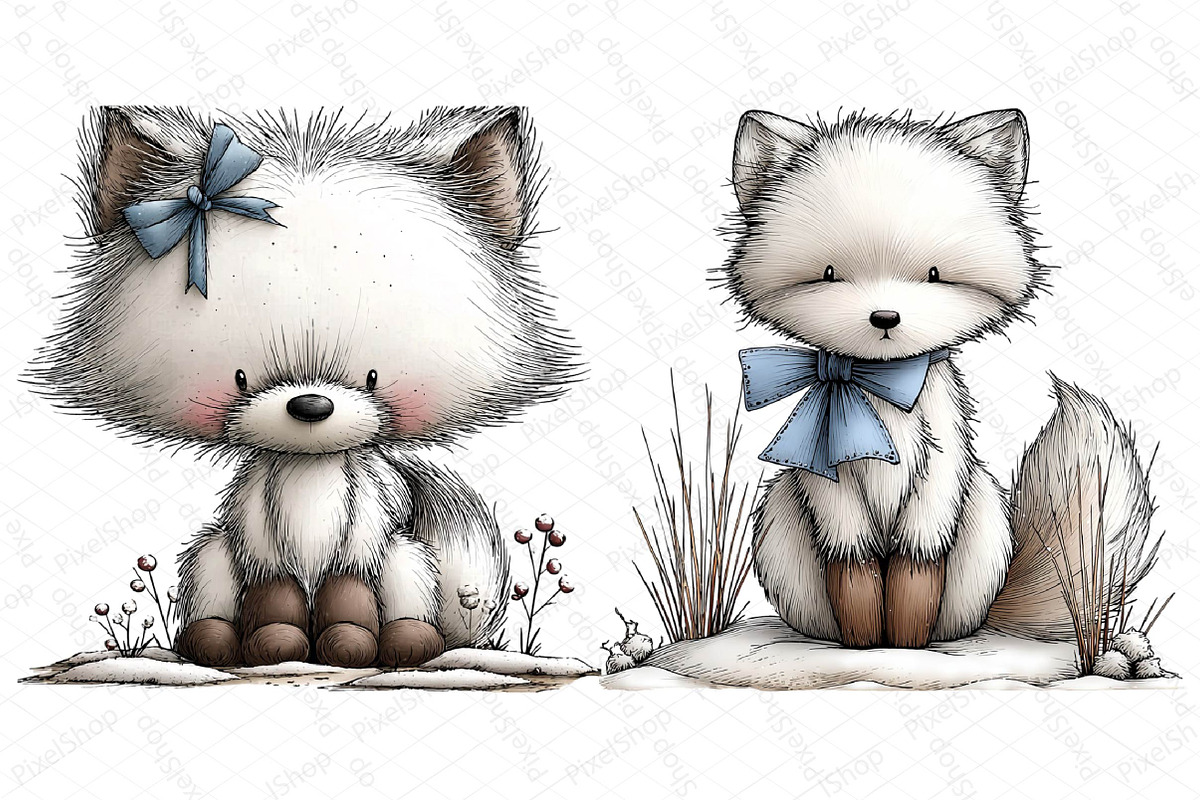 Whimsical Icy Blue Christmas Bundle, an Illustration by DreamPrint404 (Photo 3 of 5)