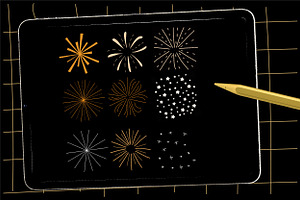 New Year Glitter Procreate Brushes