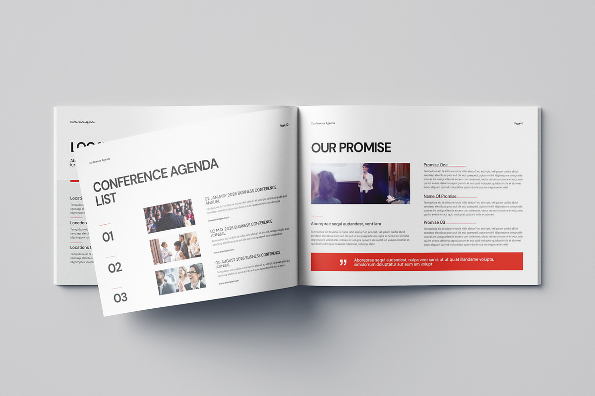 Conference Agenda Landscape Template, a Brochure Template by Pixelpick (Photo 6 of 9)