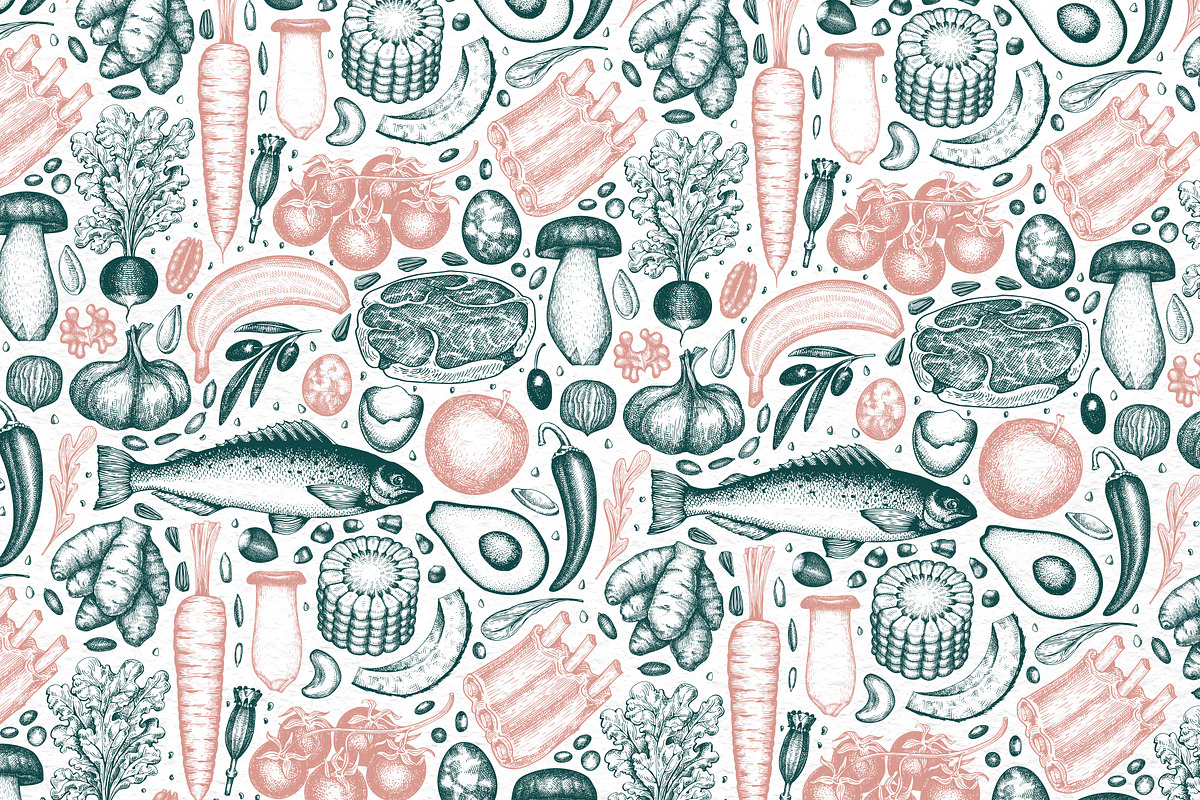 Paleo Diet Vector Collection, a Food Illustration by Lubov Illustrations Shop (Photo 7 of 7)