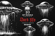 10 Bundle Dark Art UFO Plane Alien, an Illustration by Morspective (Thumbnail 1 of 7)