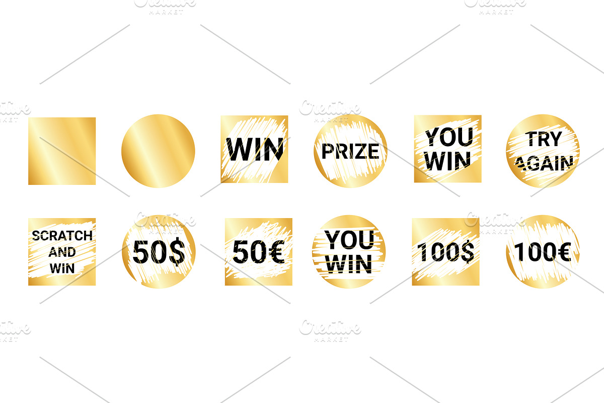 Card lottery winning text pack -, an Object Illustration by YuliiaOsadcha
