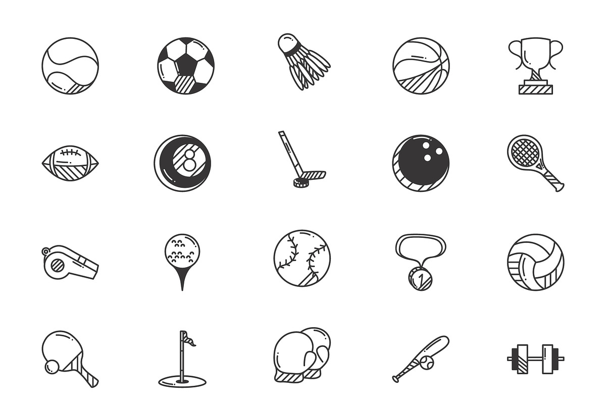 Doodle Sports Icon Set