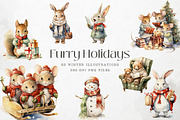 Furry Holidays - Winter PNG Overlays, an Object Graphic by PixelJungle (Thumbnail 1 of 4)