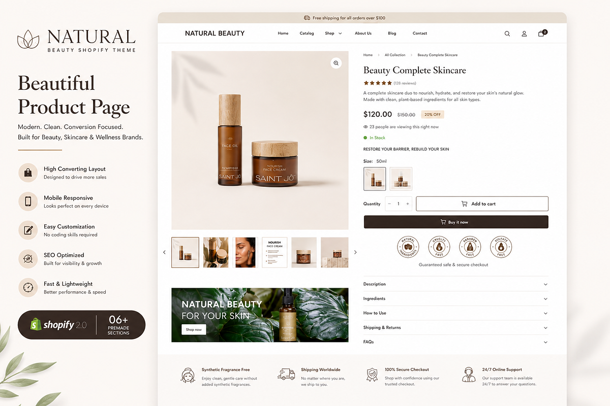 Natural Beauty Shopify Theme, a Shopify Template by Zthemeset (Photo 2 of 2)