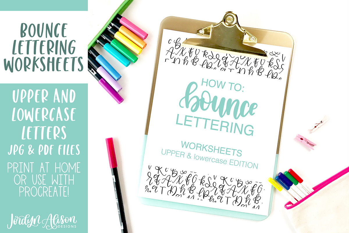 ABC Lettering Worksheet, a Graphic by Jordyn Alison Designs (Photo 1 of 4)