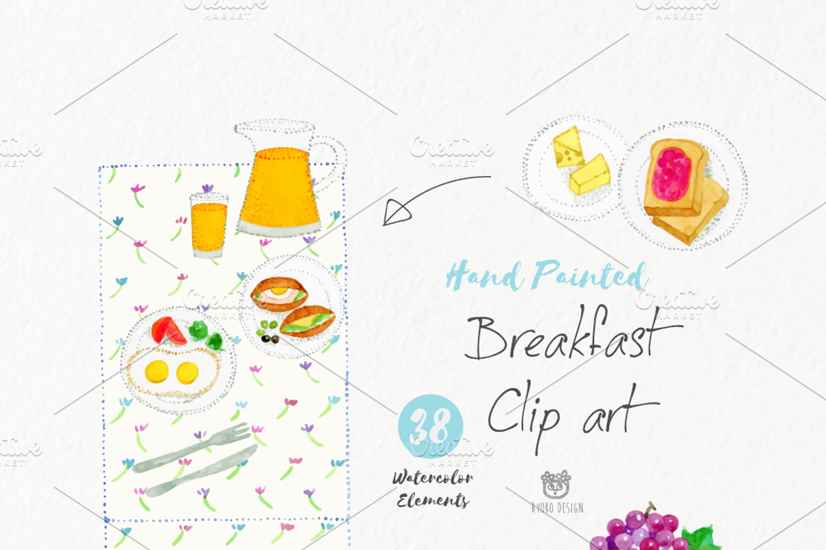 Birthday, breakfast watercolor, a Food Illustration by Eomoiart (Photo 4 of 9)