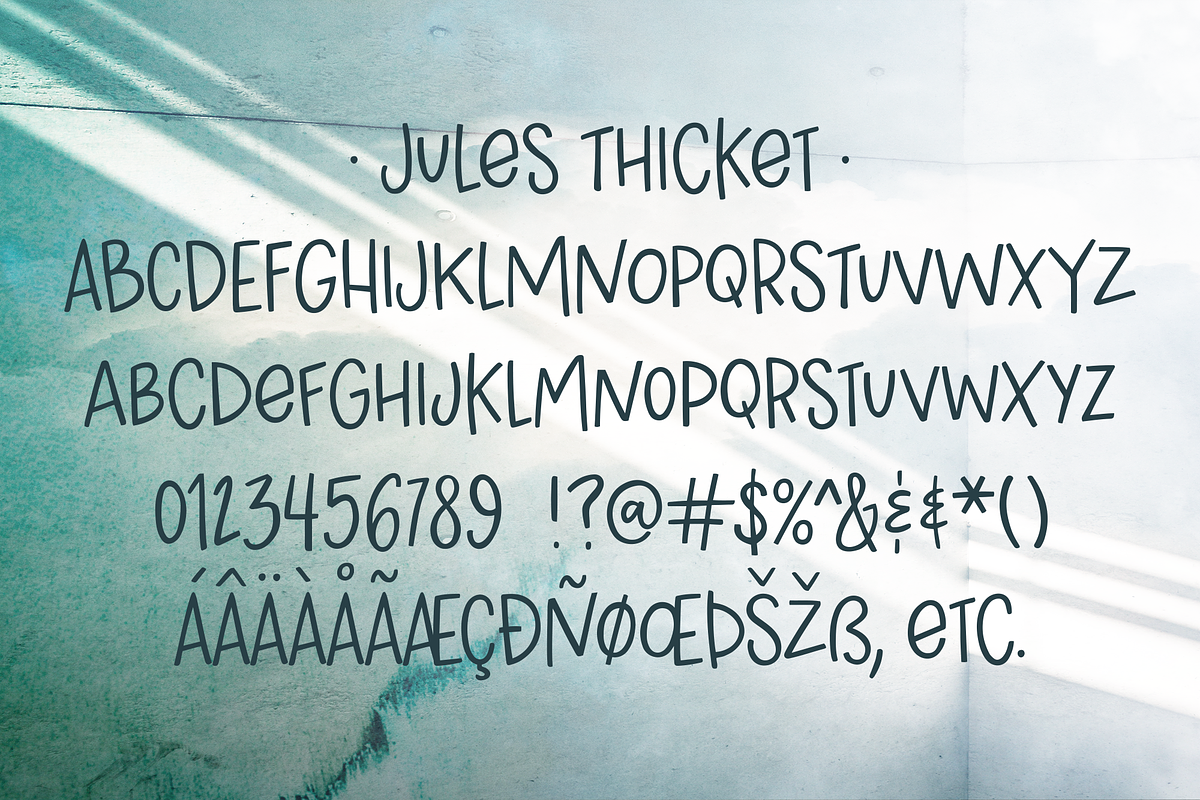 Jules Thicket, a wonky caps font preview 3