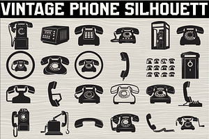 A classic vintage phone silhouette, an Illustration by Amazin_art