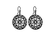 Round Filigree Earrings SVG Set, an Object Graphic by Creativeshirt (Thumbnail 12 of 13)