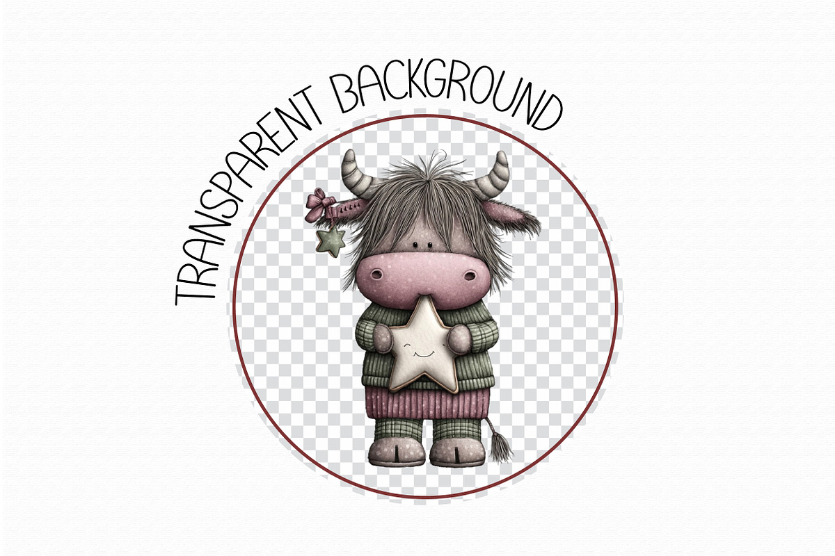 Whimsical Christmas Highland Cow Cli, an Illustration by Libby Wishes (Photo 4 of 7)