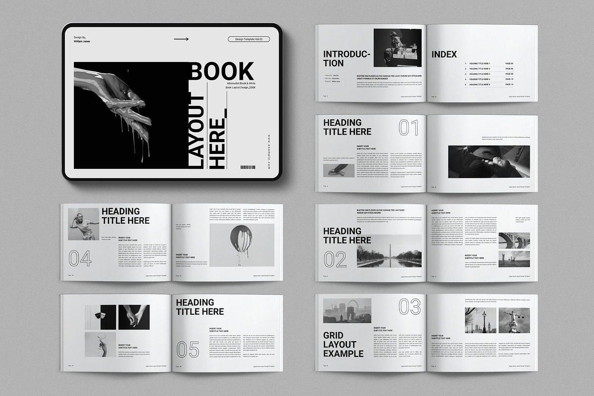 Digital Book Layout Design Template, a Magazine Template by E-Type ...