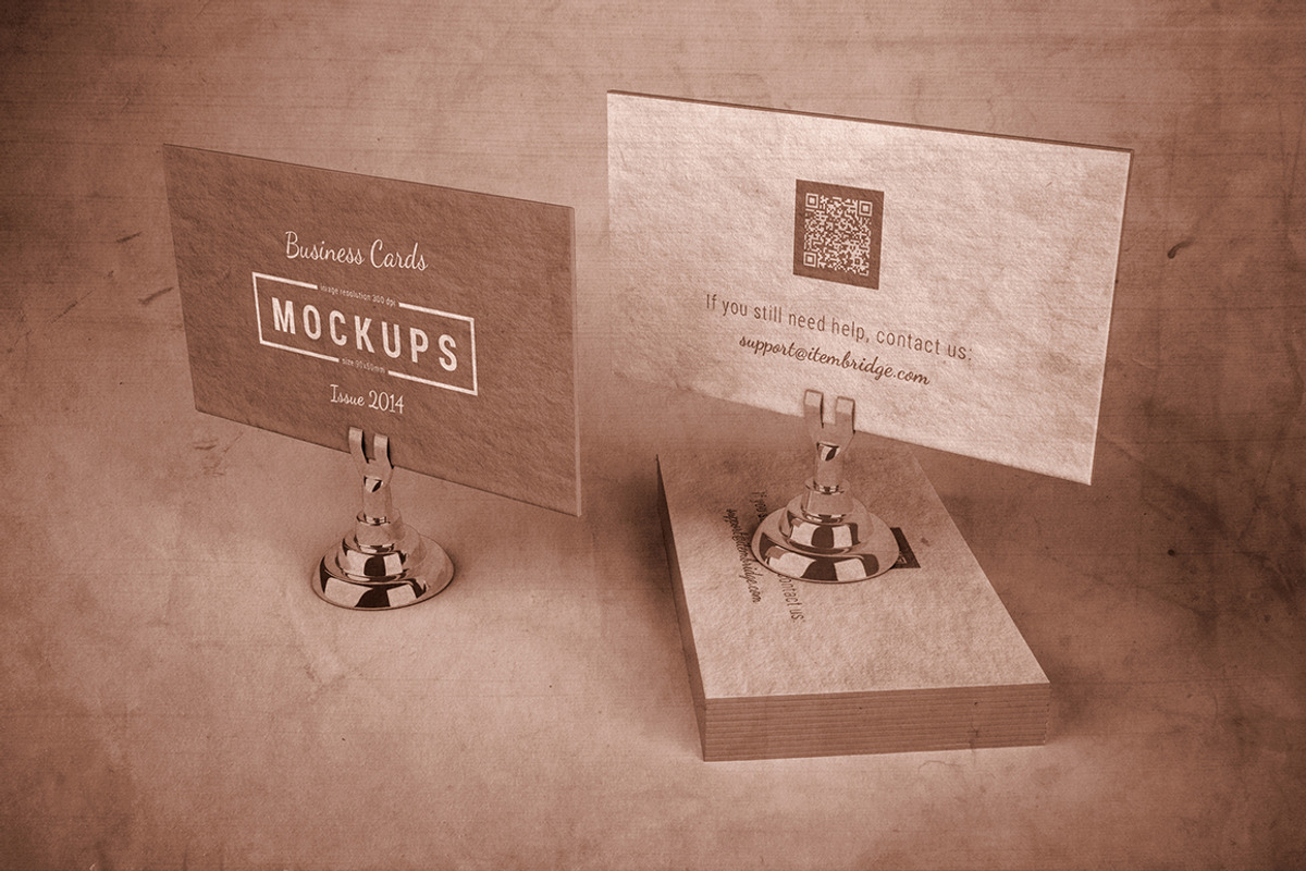 Letterpress Business Cards Mockup, a Print Template by ItemBridge (Photo 1 of 5)