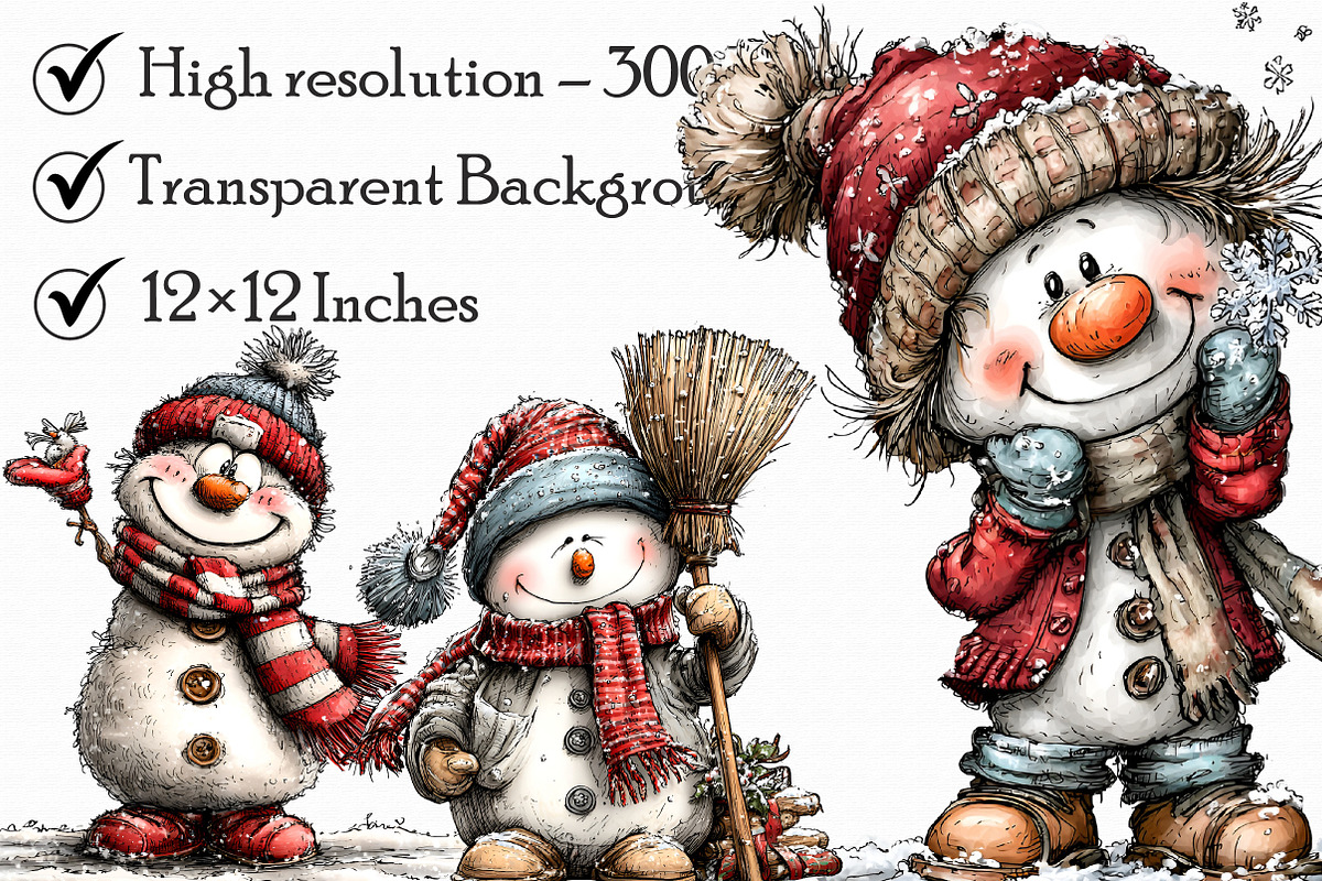 Quirky Snowman Boy Clipart, an Illustration by Libby Wishes (Photo 4 of 6)