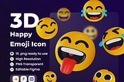 Happy Emoji 3D Illustration, a Characters & Person 3D Model by Vektora Studio (Thumbnail 1 of 6)