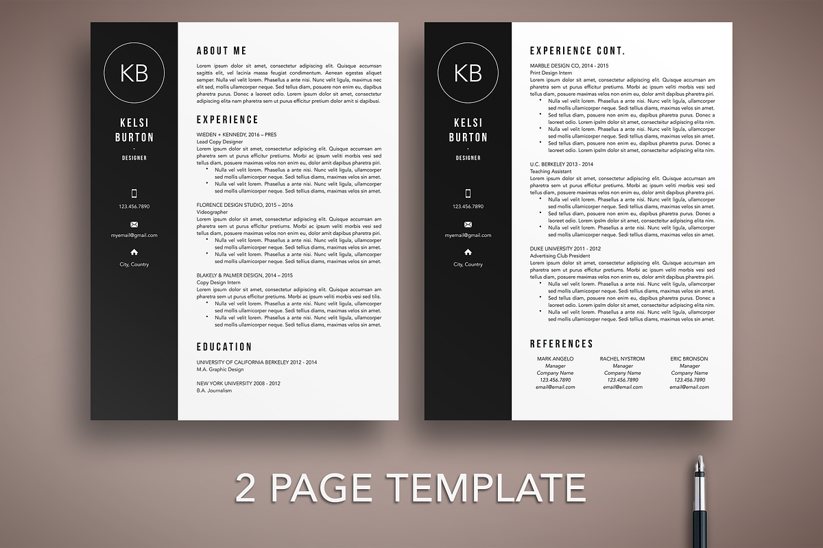 Modern Resume Template CV Word/Pages, a Resume Template by The Creative Resume (Photo 2 of 8)
