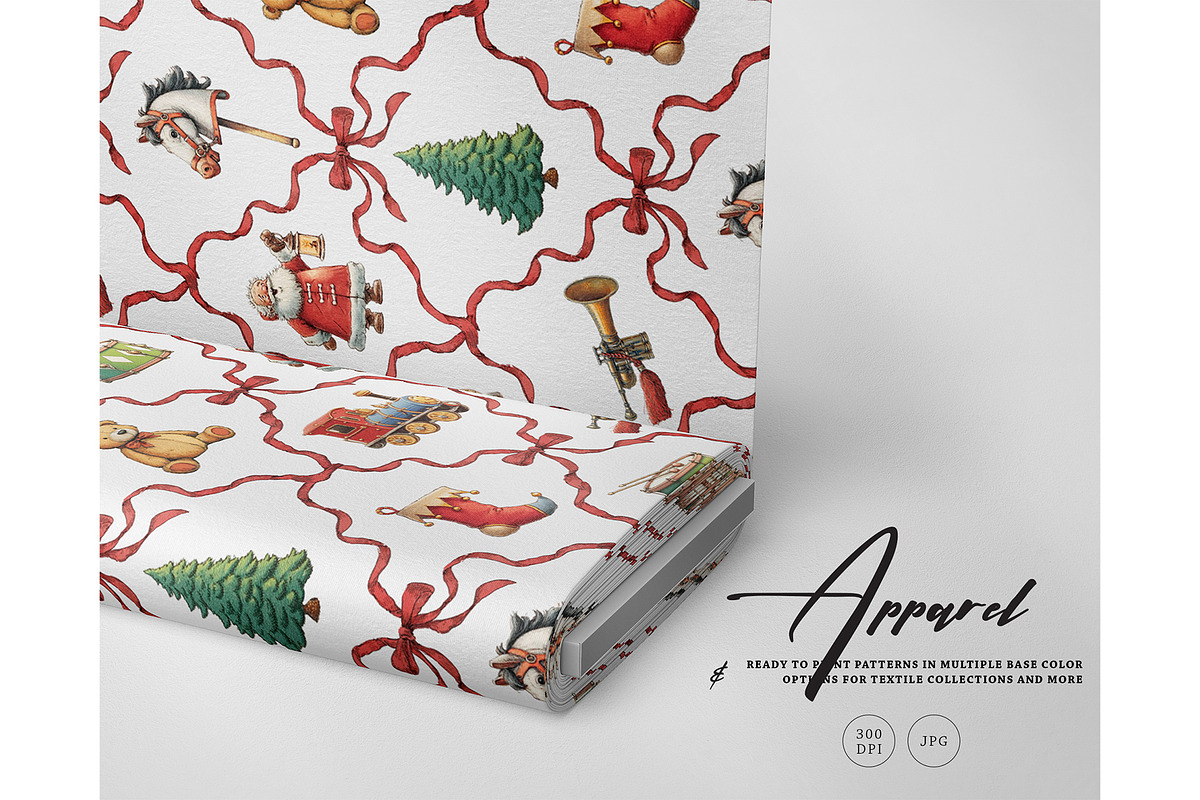 Vintage Christmas seamless pattern, a Texture Graphic by Milatoo (Photo 2 of 5)