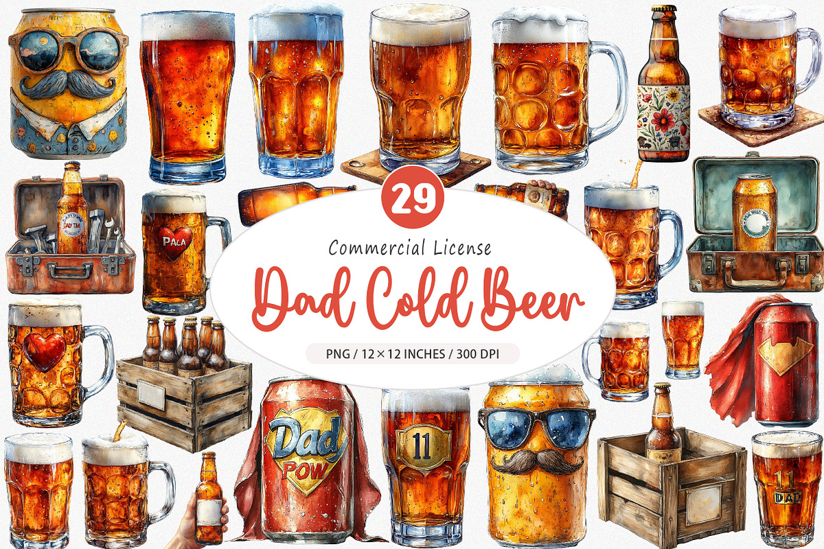 Dad Needs a Cold Beer PNG, an Illustration by SinaCreation (Photo 1 of 5)
