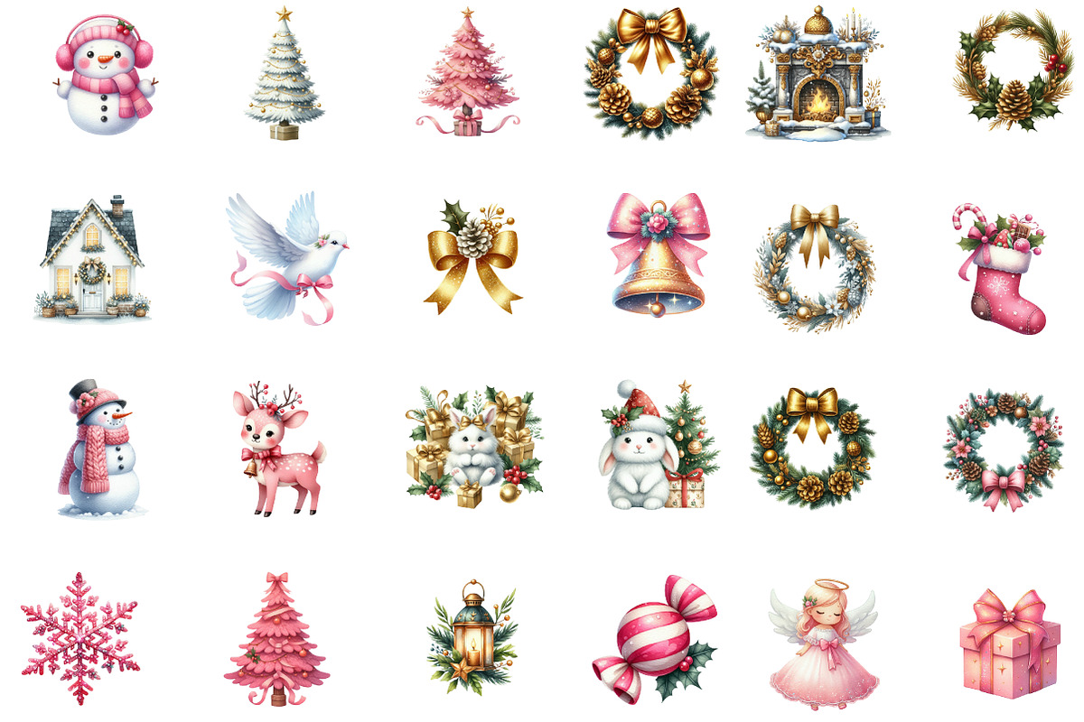 Christmas Clipart Bundle, an Illustration by Designworld (Photo 2 of 5)