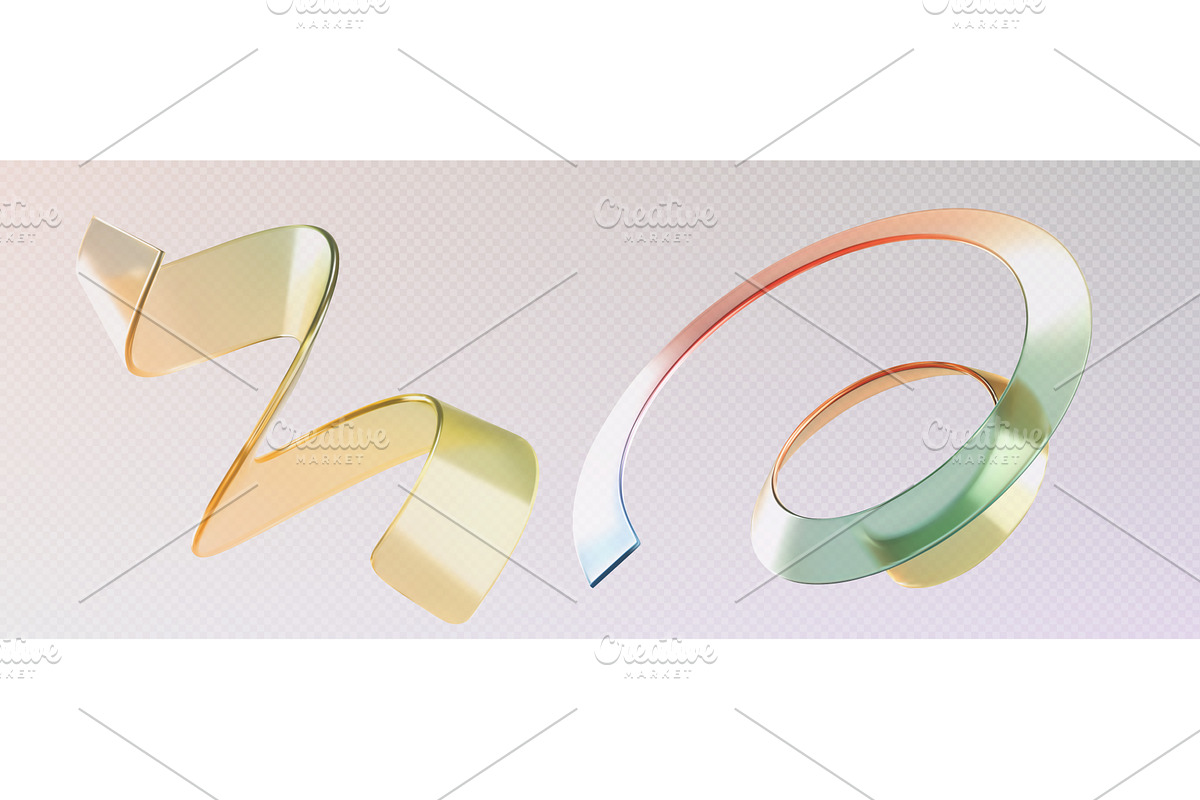 Glass spiral shapes with rainbow, an Illustration by art PVP - market