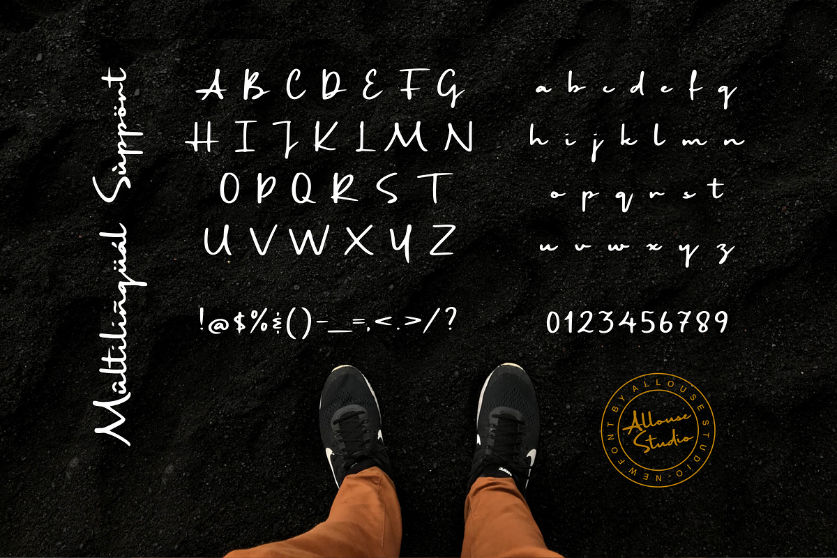 Trilogi Materialism Signature Font, a Script Font by Allouse Studio (Photo 9 of 10)